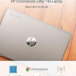 HP Chromebook x360 14a Laptop - Dual Core Intel Celeron N4020 - 4 GB RAM - 32 GB eMMC Storage - 14-inch HD Touchscreen - Google Chrome OS - Lightweight and Long Battery Life (14a-ca0010nr, 2020)