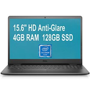 Dell Inspiron 15 3000 3502 Business Laptop Computer 15.6" HD Anti-Glare Display Intel Celeron N4020 4GB RAM 128GB SSD Intel UHD Graphics 600 Win10 Pro Black
