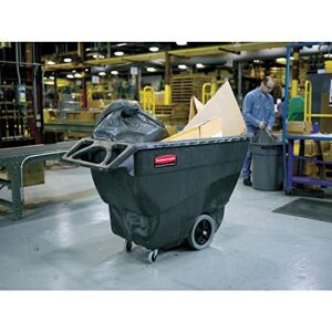 Rubbermaid Commercial Products FG101300BLA Tilt Dump Truck, 1000 lbs 44259 Cubic Yard Heavy Load Capacity with Wheels, Trash Recycling Cart, Black