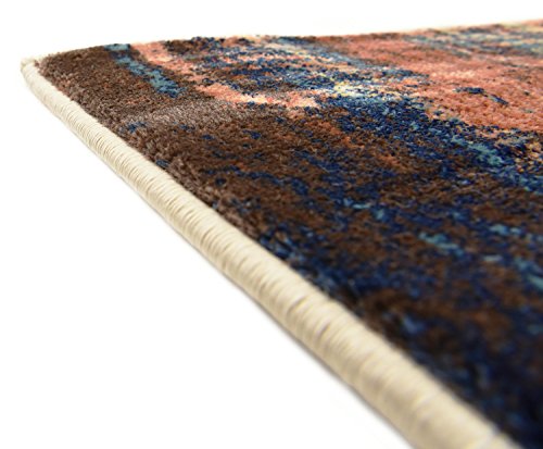 Unique Loom Mystic Collection Over-Dyed Abstract, Mid-Century Modern, Rustic Area Rug, 2' 0" x 6' 0", Peach/Beige