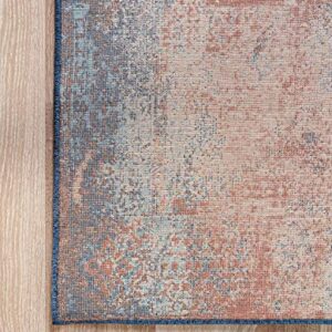 Unique Loom Mystic Collection Over-Dyed Abstract, Mid-Century Modern, Rustic Area Rug, 2' 0" x 6' 0", Peach/Beige