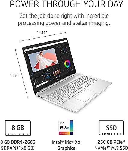 2021 Newest HP 15.6" IPS FHD Laptop, Intel i5-1135G7(Benchmark Beats Intel i7-1065G7), Intel Iris Xe, 16GB DDR4 RAM, 512GB PCIE SSD, Fingerprint, Lightweight, Bundle HDMI, Win 10 Home, Silver