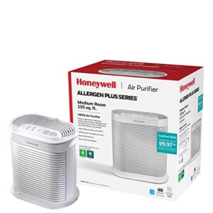Honeywell HPA104 HEPA Air Purifier for Medium Rooms - Microscopic Airborne Allergen+ Reducer, Cleans Up To 750 Sq Ft in 1 Hour - Wildfire/Smoke, Pollen, Pet Dander, and Dust Air Purifier – White
