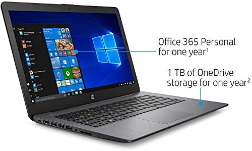 Newest HP Stream 14" HD SVA Laptop Computer, Intel Celeron N4000 Processor, 4GB RAM, 64GB eMMC Flash Memory, 1-Year Office 365, HDMI, Bluetooth, Windows 10, Black, AllyFlex MP, Online Class Ready