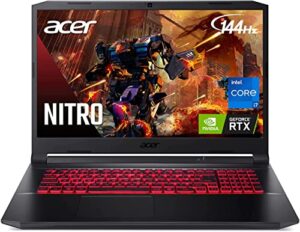 2022 acer nitro an517 17.3″ 144hz fhd ips display gaming laptop – intel i7-11800h 8 cores – nvidia rtx 3050 ti 4gb – 32gb ram ddr4 – 2tb (1tb x2 ) m.2 ssd – wifi 6 rj-45 – windows 11 home w/ 32gb usb