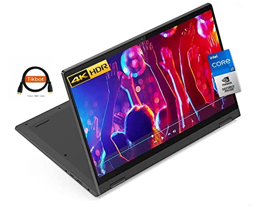 Lenovo Flex 5 2-in-1 Laptop, 15.6" 4K UHD (3840x2160) IPS 500nits Touch Display, 16GB RAM, 1TB PCIe SSD, NVIDIA GeForce MX450, Intel i7-1165G7, Fingerprint, Type-C, Win 11 Pro, w/Tikbot HDMI Cable