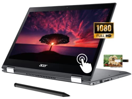 New Acer Spin 5 2-in-1 Convertible Laptop, 13.3 inch FHD Touchscreen, Intel Core i7-8565U, Windows 10 Pro, 16GB RAM 512GB SSD,32GB Durlyfish USB Card