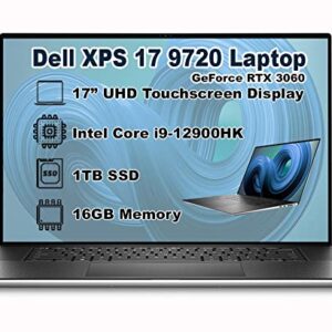 Dell XPS 17 9720 Laptop17.0-inch UHD Touchscreen Display - Intel Core i9-12900HK - 16GB Memory - 1TB SSD - GeForce RTX 3060 - Intel Killer Wi-Fi 6 - Windows 11 Pro - Platinum Silver - New