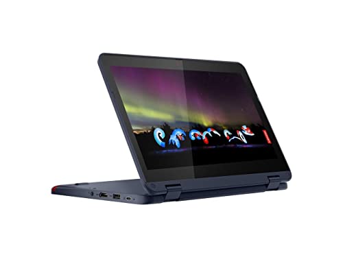 Lenovo 500w Gen 3 11.6" Touchscreen Convertible 2 in 1 Notebook, Intel Celeron N5100 Quad-core, 4GB RAM 64GB Flash Memory, Windows 10 Pro, 82J30001US, microSD Reader, Abyss Blue + ZipnologyCloth- New