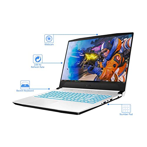 2022 MSI Sword Gaming 15.6" FHD 144Hz Laptop Computer, 11th Gen Intel Core i7-11800H, 32GB RAM, 1TB HDD+ 1TB PCIe SSD, Backlit Keyboard, GeForce RTX 3050 Ti, Windows 10, White, 32GB SnowBell USB Card…