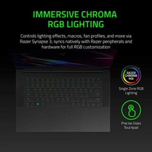 Razer Blade 15 Base Gaming Laptop 2020: Intel Core i7-10750H 6 Core, NVIDIA GeForce RTX 2070 Max-Q, 15.6" FHD 1080p 144Hz, 16GB RAM, 512GB SSD, CNC Aluminum, Chroma RGB Lighting, Thunderbolt 3, Black