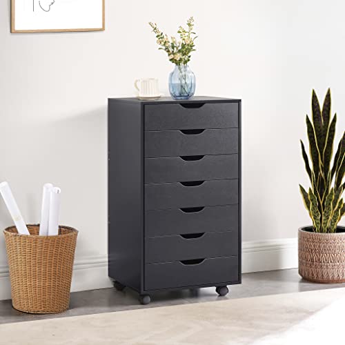 Debbie 7-Drawer Office Storage Cabinet by Naomi Home Black