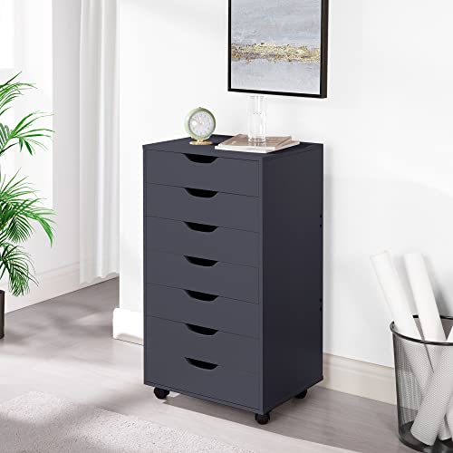 Debbie 7-Drawer Office Storage Cabinet by Naomi Home Black