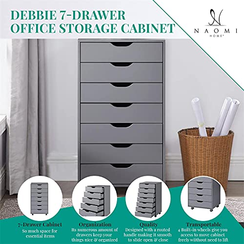 Debbie 7-Drawer Office Storage Cabinet by Naomi Home Black