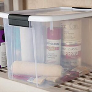 STERILITE Ultra Latch Storage Box (12 Count, Clear,30 Quart)