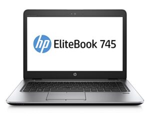 hp elitebook 745 g4 14″ notebook, windows, amd a8 1.6 ghz, 4 gb ram, 500 gb hdd, amd radeon r5 , silver (1fx54ut#aba) (renewed)