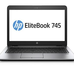 HP Elitebook 745 G4 14" Notebook, Windows, AMD A8 1.6 GHz, 4 GB RAM, 500 GB HDD, AMD Radeon R5 , Silver (1FX54UT#ABA) (Renewed)