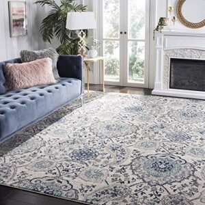 SAFAVIEH Madison Collection 8' x 10' Cream / Light Grey MAD600C Boho Chic Glam Paisley Non-Shedding Living Room Bedroom Dining Home Office Area Rug