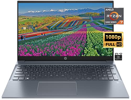 2022 Flagship HP Pavilion 15.6" FHD 1080P IPS Laptop, 8-Core AMD Ryzen 7-5700U (Upto 4.3GHz, Beat i7-1180G7), 64GB RAM, 1TB SSD, Webcam, WiFi 6, Long Hour Battery, Audio B&O, Win11+Accessory