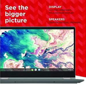 Lenovo Chromebook Flex 5 13" FHD IPS Touchscreen 2-in-1 Laptop, Intel Core i3-10110U, 4GB DDR4, 64GB eMMC, MicroSD Card Reader, Webcam, WiFi,BT, Backlit Keyboard, Chrome OS/ GCube 64GB Micro SD Card