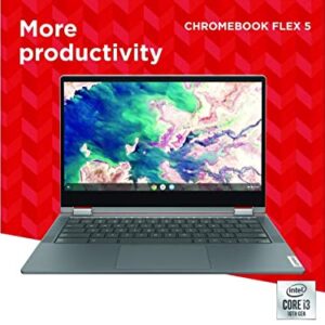 Lenovo Chromebook Flex 5 13" FHD IPS Touchscreen 2-in-1 Laptop, Intel Core i3-10110U, 4GB DDR4, 64GB eMMC, MicroSD Card Reader, Webcam, WiFi,BT, Backlit Keyboard, Chrome OS/ GCube 64GB Micro SD Card