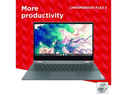 Lenovo Chromebook Flex 5 13" FHD IPS Touchscreen 2-in-1 Laptop, Intel Core i3-10110U, 4GB DDR4, 64GB eMMC, MicroSD Card Reader, Webcam, WiFi,BT, Backlit Keyboard, Chrome OS/ GCube 64GB Micro SD Card