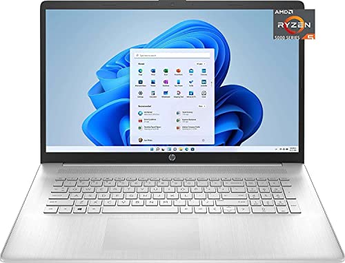 HEWLETT PACKARD HP 17 Professional High Performance Slim Laptop in Silver Six Core Ryzen 5 up to 4GHz 8GB RAM 128GB SSD + 1TB HDD 17.3 HD+ WiFi HDMI W11 (17-CP000-Renewed)