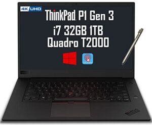 lenovo thinkpad p1 gen 3 15.6″ 4k oled touchscreen (intel 8-core i7-10875h, 32gb ram, 1tb ssd, quadro t2000, active stylus) mobile workstation laptop, backlit, 3-yr premier wrt, win10 pro / 11 pro