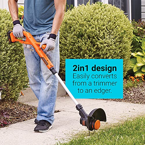 BLACK+DECKER 20V MAX* POWERCONNECT 10 in. 2in1 Cordless String Trimmer/Edger + Sweeper Combo Kit (LCC222)