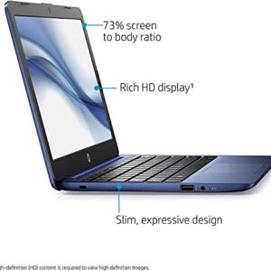 HP Stream 11 Laptop 11.6" Diagonal HD SVA Anti-Glare Display Intel Celeron N4000 Processor 4GB RAM 32GB eMMC USB-C Bluetooth Microsoft 365 for 1 Year Win10 Blue + HDMI Cable