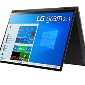 2022 LG Gram 2-in-1 Ultralight Laptop | 16" WQXGA IPS Touch | Intel Core i7-1165G7 | 16GB RAM 512GB NVMe SSD | Iris Xe Graphics | WiFi 6 | Backlit | FPR | Fullday Battery | Windows 10 w/Pen (Renewed)