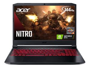 acer nitro 5 an515-45-r83z gaming laptop, amd ryzen 5 5600h hexa-core processor | nvidia geforce gtx 1650 | 15.6″ fhd 144hz ips display | 8gb ddr4 | 256gb nvme ssd | wifi 6 | backlit keyboard