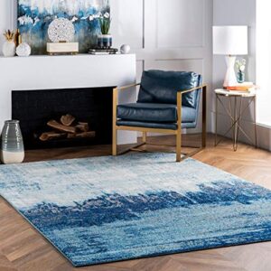 nuloom alayna abstract area rug, 5′ x 7′ 5″, blue