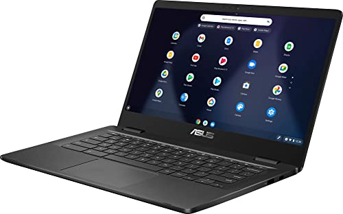 2022 Premium ASUS Thin Light Chromebook Laptop, 14" HD Nano-Edge Display, Intel Celeron N3350 (Upto 2.4GHz), 4GB RAM, 32GB eMMC,Webcam, WiFi, Bluetooth, Long Hour Battery, Chrome OS +HubxcelAccessory
