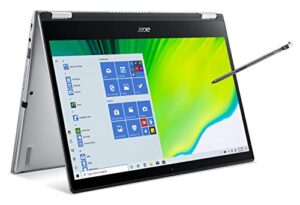 acer spin 3 convertible laptop, 14″ full hd ips touch,intel core i5-1035g1,a8gb lpddr4,256gb nvme ssd,wifi 6, backlit kb,fingerprint reader,rechargeable active stylus,win 10 pro,sp314-54n-53bf,silver