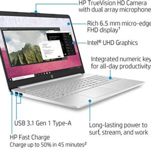 HP Laptop 15-dy1079ms (Core i7-1065G7) 15.6 Full HD 1920x1080 IPS touchscreen 12GB DDR4 Ram, 256GB SSD, Webcam, HDMI, Silver, Windows 10 Home (Renewed)