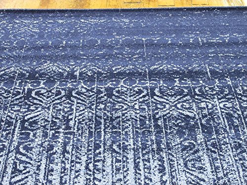 Unique Loom Del Mar Collection Area Rug-Transitional Inspired with Modern Contemporary Design, Rectangular 9' 0" x 12' 2", Blue/Navy Blue