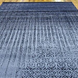 Unique Loom Del Mar Collection Area Rug-Transitional Inspired with Modern Contemporary Design, Rectangular 9' 0" x 12' 2", Blue/Navy Blue