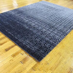 Unique Loom Del Mar Collection Area Rug-Transitional Inspired with Modern Contemporary Design, Rectangular 9' 0" x 12' 2", Blue/Navy Blue