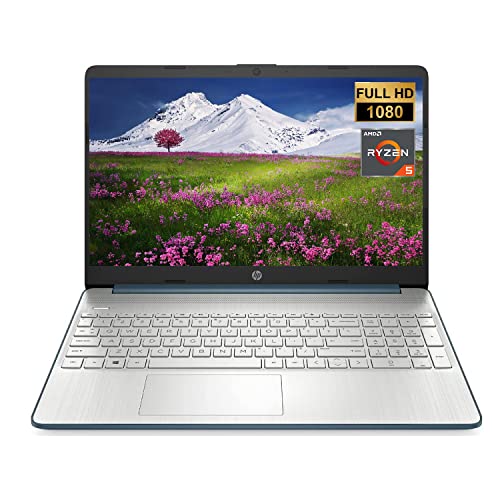 HP Newest Laptop, 15.6" FHD Screen, AMD Ryzen 5 5500U Processor, 32GB RAM, 1TB SSD, Webcam, SD Card Reader, HDMI, Bluetooth, Wi-Fi, Windows 11 Home, Blue