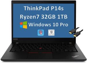 lenovo 2022 thinkpad p14s 14″ fhd (amd 8-core ryzen 7 pro 4750u (beat i7-10750h), 32gb ram, 1tb ssd) mobile workstation business laptop backlit, fingerprint, wifi 6, windows 10 pro / 11 pro