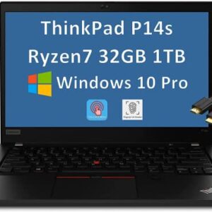Lenovo 2022 ThinkPad P14s 14" FHD (AMD 8-core Ryzen 7 Pro 4750U (Beat i7-10750H), 32GB RAM, 1TB SSD) Mobile Workstation Business Laptop Backlit, Fingerprint, WiFi 6, Windows 10 Pro / 11 Pro