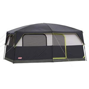 coleman prairie breeze lighted cabin tent, 9-person , 84″ h x 120″ w x 168″ d.