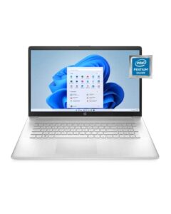 hp 17″ laptop, intel pentium silver n5030 processor, intel uhd graphics 605, 4 gb ram, 256 ssd, windows 11 home in s mode (17-cn0030nr, natural silver)