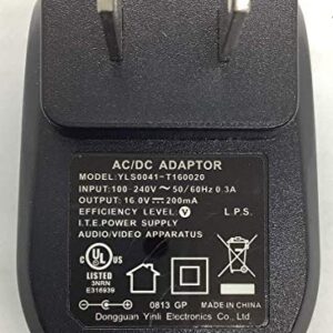 Genuine Shark AC Power Charging Adapter 16V DC 200mA for SV7728N Cordless Handheld Vacuum, XA7728N, YLS0041-T160020