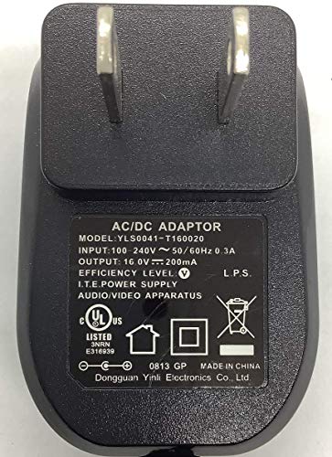 Genuine Shark AC Power Charging Adapter 16V DC 200mA for SV7728N Cordless Handheld Vacuum, XA7728N, YLS0041-T160020