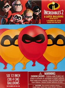 amscan the incredibles latex balloons,12″, assorted colors, pack of 6