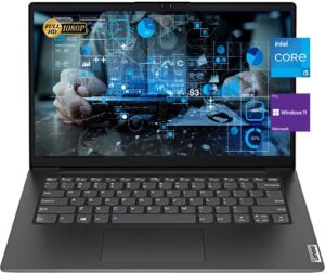lenovo v14 business laptop, 14″ full hd display, intel core i5-1135g7 processor, 16gb ddr4 ram, 1tb pcie ssd, webcam, hdmi, wi-fi, bluetooth, rj-45, windows 11 pro, black