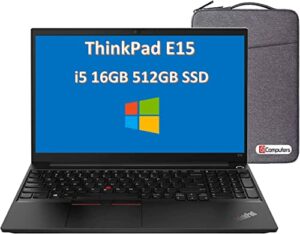 latest lenovo thinkpad e15 15.6″ fhd full hd (1920×1080) business laptop (intel 10th quad core i5-10210u, 16gb ddr4 ram, 512gb pcie ssd) type-c, hdmi, windows 10 pro + 500gb hdd
