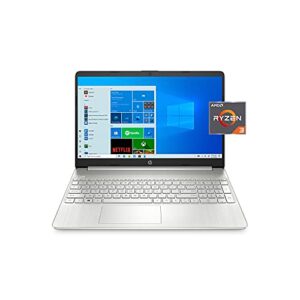 hp 15.6″ diagonal fhd premium laptop | amd ryzen 3 3250u | hdmi | windows 10 in s mode | silver (4gb ram | 128gbssd |laptop stand)
